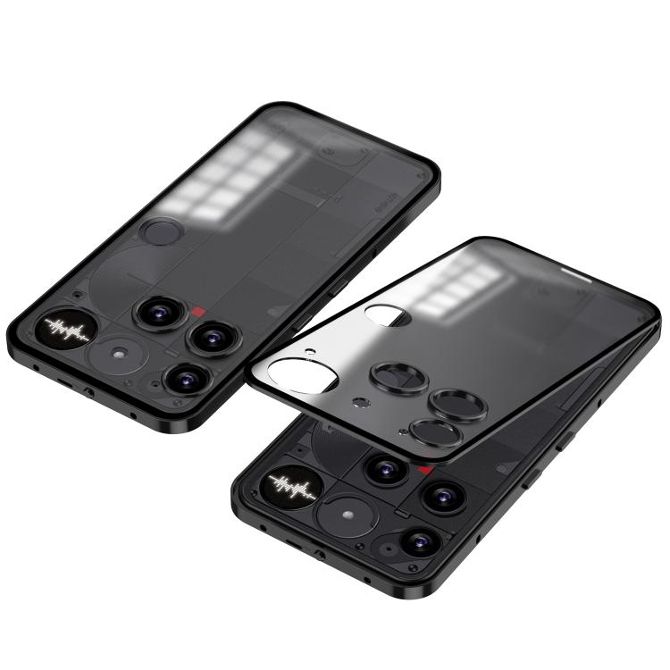 

For Nothing Phone 3 Snap Buckle Metal Frame Frosted Phone Case(Black)