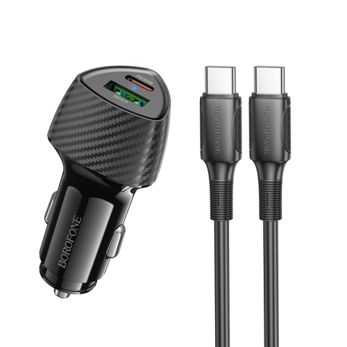 

BOROFONE BZ31C Solid PD30W + QC3.0 Car Charger Set with Type-C to Type-C Cable(Black)