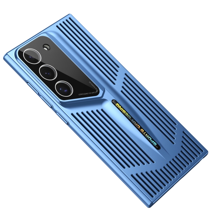 

For Samsung Galaxy S22+ 5G Blade Cooling PC Full Coverage Phone Case(Blue)