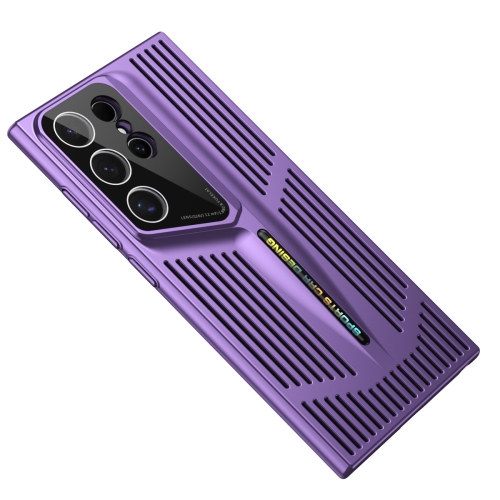 

For Samsung Galaxy S22 Ultra 5G Blade Cooling PC Full Coverage Phone Case(Dark Purple)