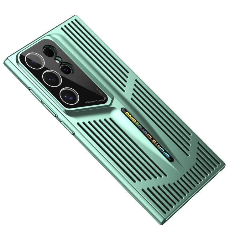 

For Samsung Galaxy S25 Ultra 5G Blade Cooling PC Full Coverage Phone Case(Cyan)