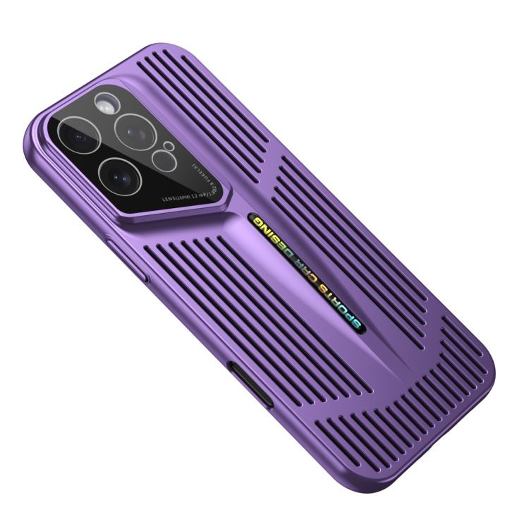 For iPhone 16 Pro Max Blade Cooling PC Full Coverage Phone Case(Dark Purple)