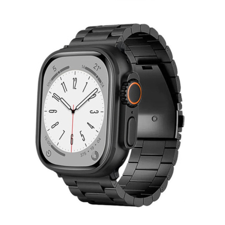 For Apple Watch Series 6 44mm 3-Bead Flat Buckle Titanium Alloy 