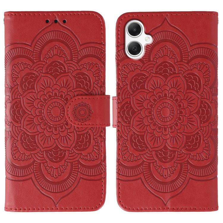 

For Samsung Galaxy A06 4G / 5G / A07 5G Sun Mandala Embossing Pattern Phone Leather Case(Red)