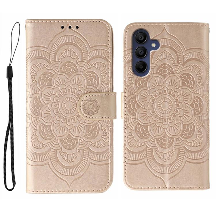 

For Samsung Galaxy S25+ / S24+ 5G Sun Mandala Embossing Pattern Phone Leather Case(Rose Gold)