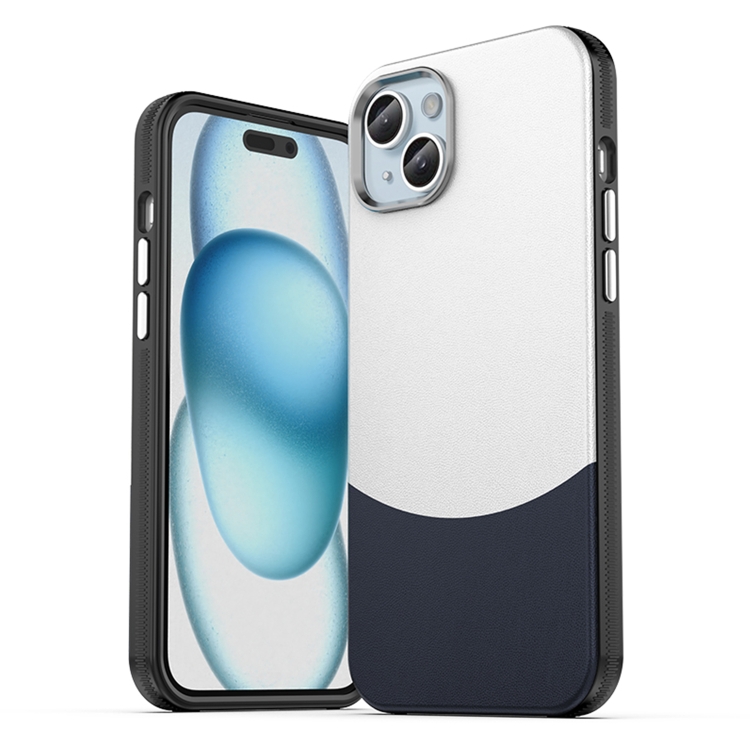 

For iPhone 16 Plus Leather Texture MagSafe Magnetic TPU + PC Phone Case(Dark Blue)