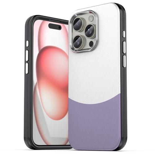 

For iPhone 16 Pro Leather Texture MagSafe Magnetic TPU + PC Phone Case(Light Purple)