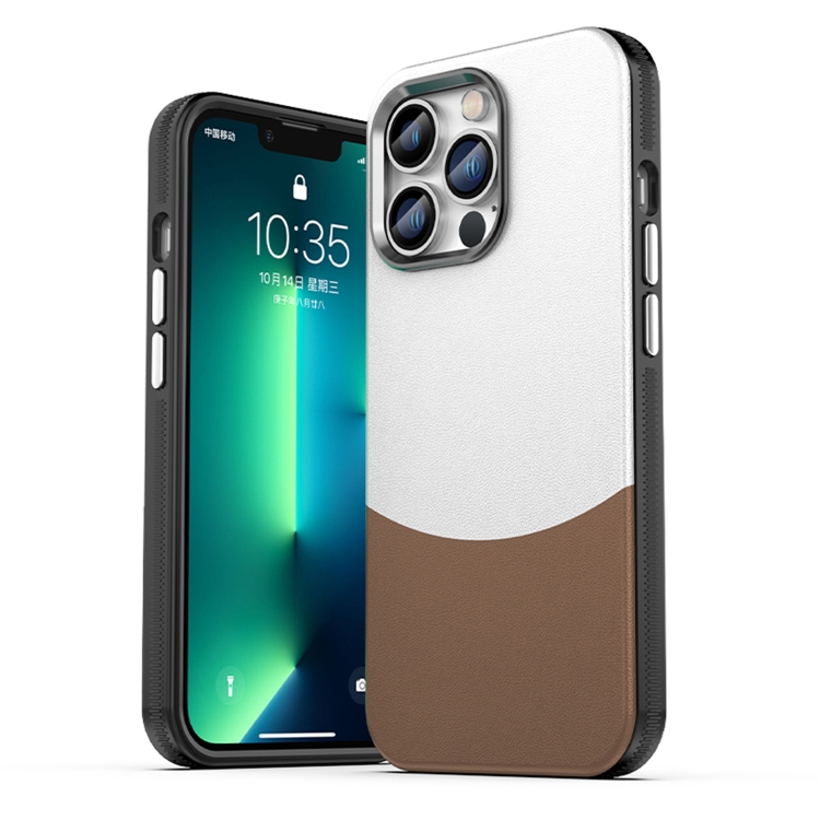 

For iPhone 13 Pro Leather Texture MagSafe Magnetic TPU + PC Phone Case(Brown)
