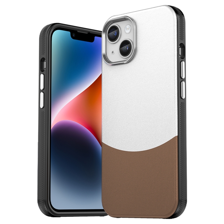 

For iPhone 13 Leather Texture MagSafe Magnetic TPU + PC Phone Case(Brown)