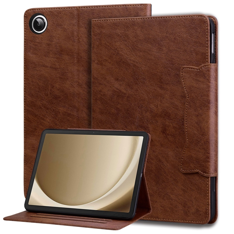 

For Samsung Galaxy Tab A8 10.5 Cat Buckle Leather Smart Tablet Case(Brown)