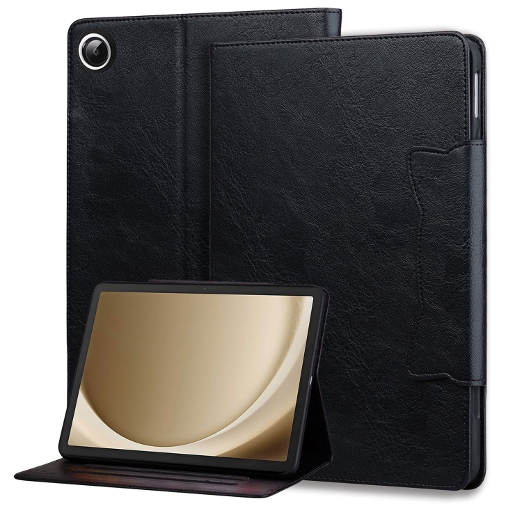 

For Samsung Galaxy Tab A9+ Cat Buckle Leather Tablet Case(Black)
