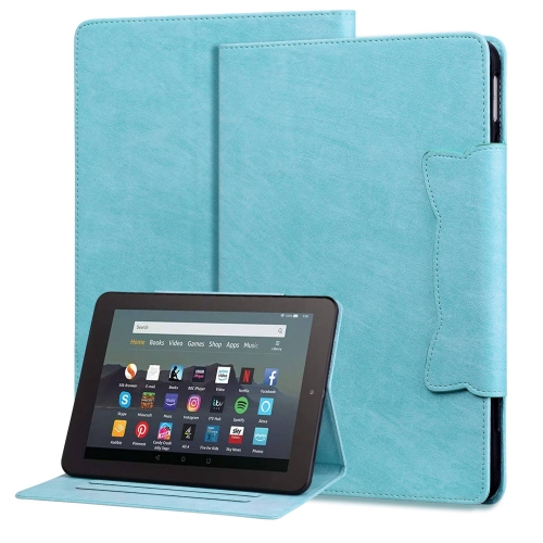

For Amazon Kindle Fire HD 10 2023 / 2021 Cat Buckle Leather Smart Tablet Case(Sky Blue)