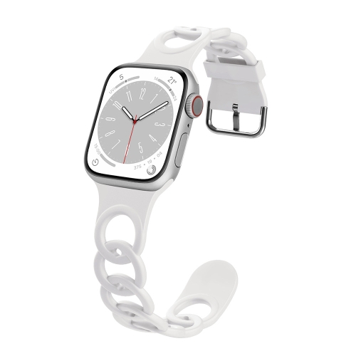 

For Apple Watch SE 2023 44mm Donut Hollow Silicone Watch Band(White)