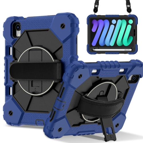 

For iPad mini 2024 / mini 6 Contrast Color Robot Silicone Hybrid PC Tablet Case(Navy Black)