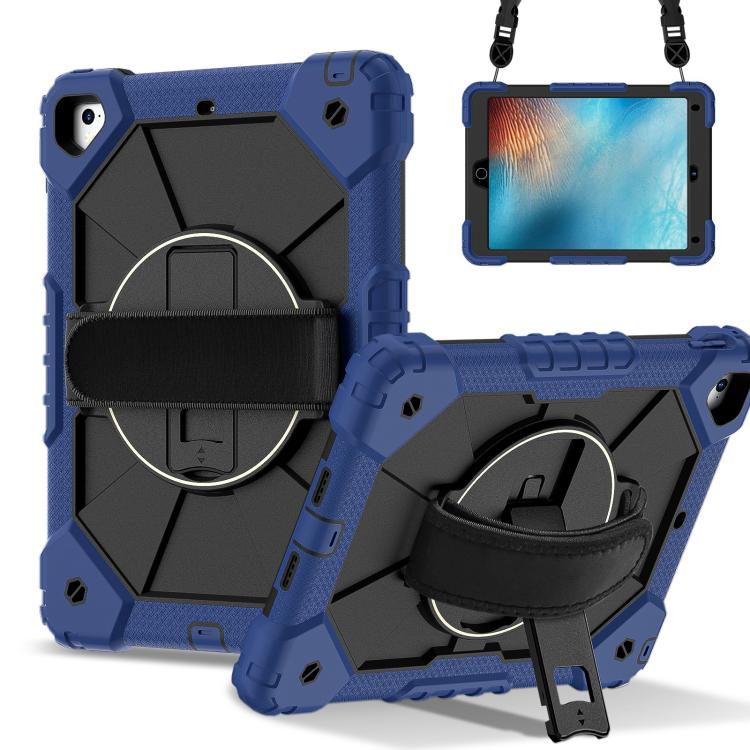 

For iPad Pro 9.7 / 9.7 2018 / 2017 Contrast Color Robot Silicone Hybrid PC Tablet Case(Navy Black)