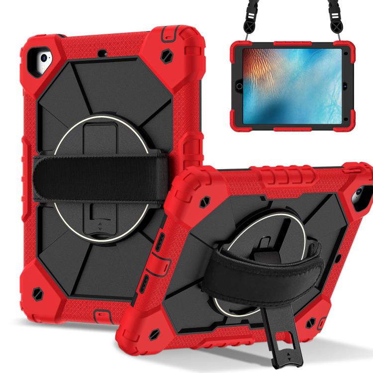 

For iPad 10.2 2021 / 2020 / 2019 Contrast Color Robot Silicone Hybrid PC Tablet Case(Red Black)