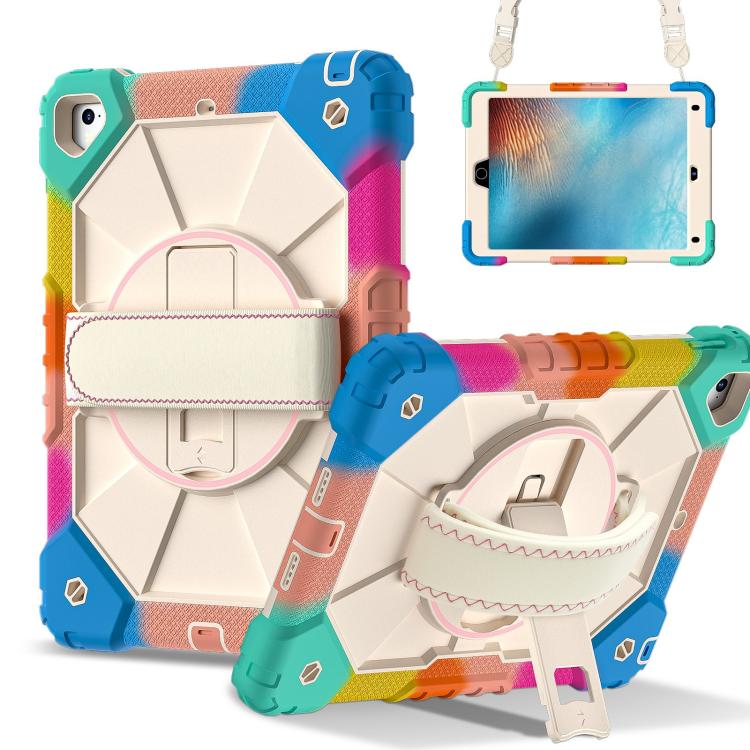 

For iPad 10.2 2021 / 2020 / 2019 Contrast Color Robot Silicone Hybrid PC Tablet Case(Colorful Blue)