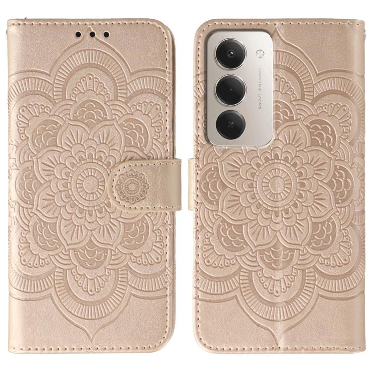 

For Redmi 15 5G Global / 15 4G SEA Sun Mandala Embossing Pattern Phone Leather Case(Rose Gold)