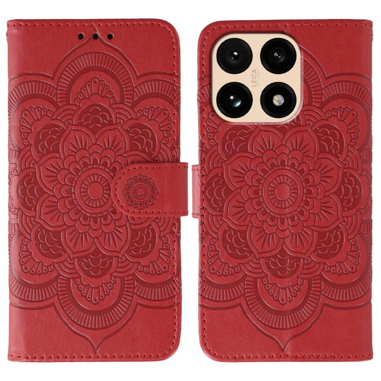 

For Xiaomi 15T 5G Sun Mandala Embossing Pattern Phone Leather Case(Red)
