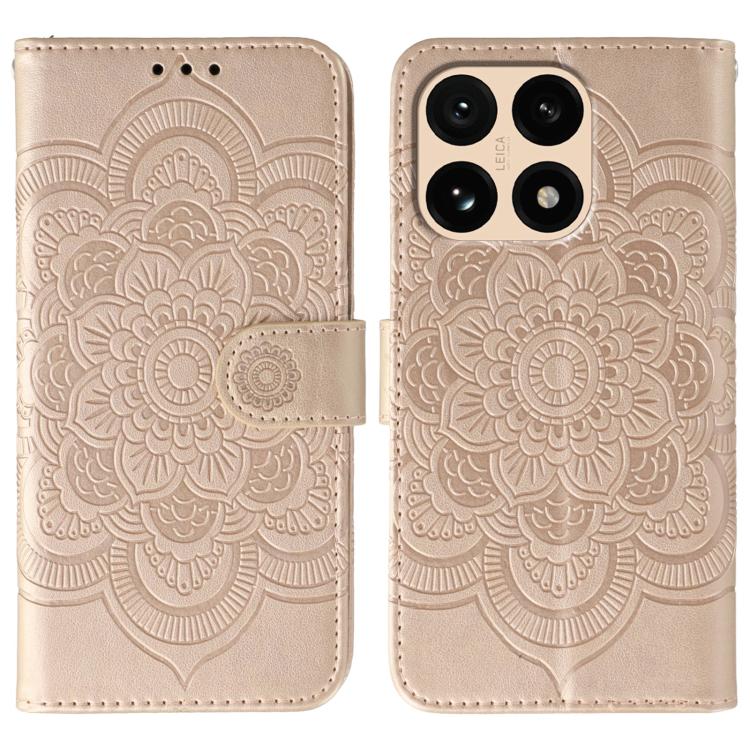 

For Xiaomi 15T 5G Sun Mandala Embossing Pattern Phone Leather Case(Rose Gold)