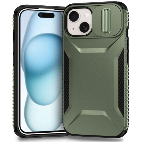 

For iPhone 15 Plus Sliding Camshield Phone Case(Alpine Green)