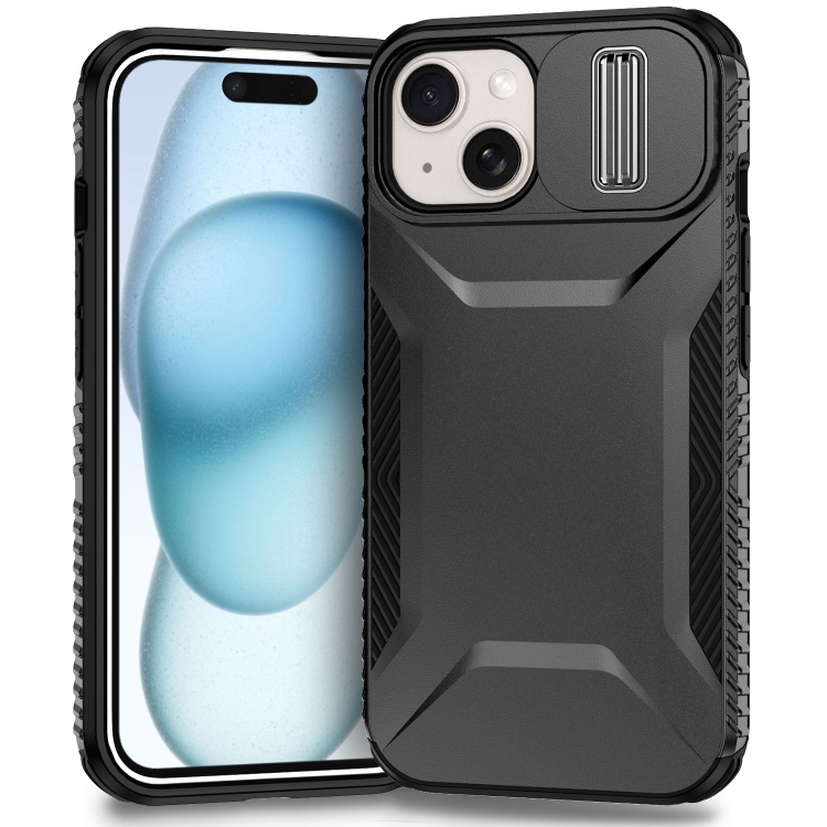 

For iPhone 15 Sliding Camshield Phone Case(Black)