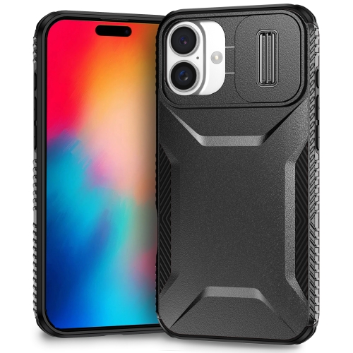 

For iPhone 16 Sliding Camshield Phone Case(Black)