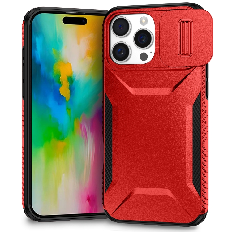 

For iPhone 16 Pro Sliding Camshield Phone Case(Red)