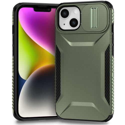 

For iPhone 14 / 13 Sliding Camshield Phone Case(Alpine Green)