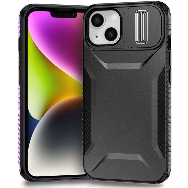 

For iPhone 14 / 13 Sliding Camshield Phone Case(Black)