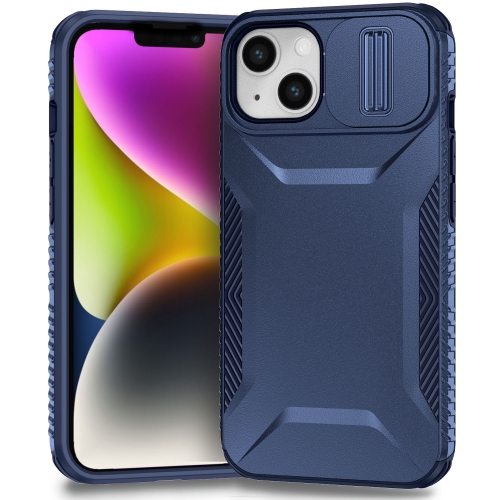 

For iPhone 14 / 13 Sliding Camshield Phone Case(Blue)