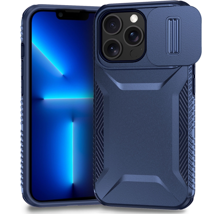 

For iPhone 13 Pro Sliding Camshield Phone Case(Blue)