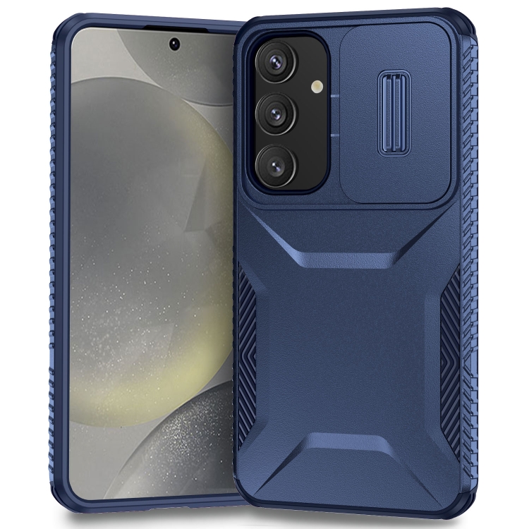 

For Samsung Galaxy S25 5G / S24 5G Sliding Camshield Phone Case(Blue)