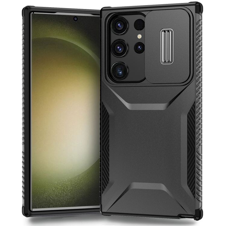 

For Samsung Galaxy S23 Ultra 5G Sliding Camshield Phone Case(Black)
