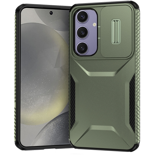 

For Samsung Galaxy S24 FE 5G Sliding Camshield Phone Case(Alpine Green)