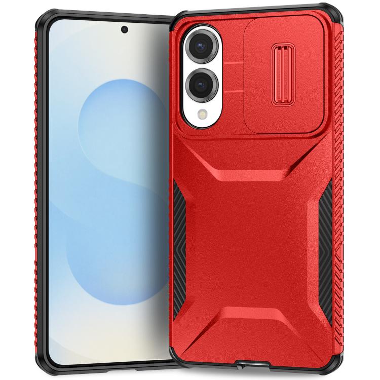 For Samsung Galaxy S25 Edge 5G Sliding Camshield Phone Case(Red)