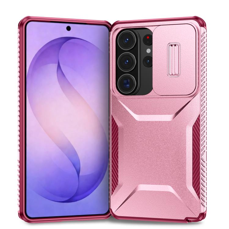 

For Samsung Galaxy S26 Ultra 5G Sliding Camshield Phone Case(Pink + Rose Red)