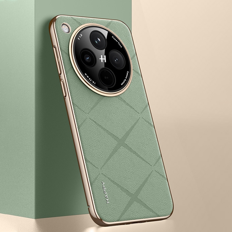 

For OPPO Find X8 Plain Leather PC Phone Case(Green)