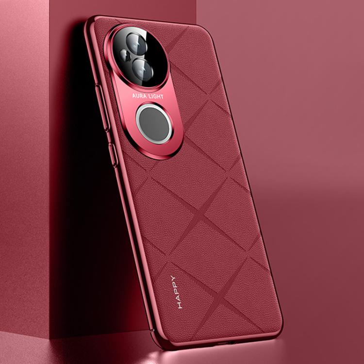 

For vivo S20 Plain Leather PC Phone Case(Wine Red)