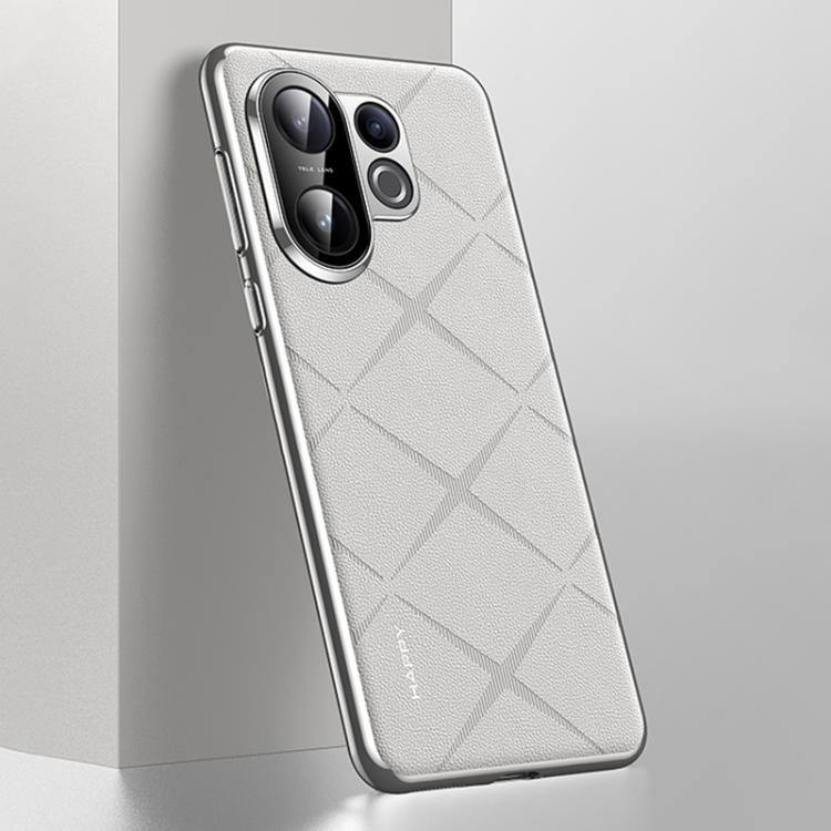 

For vivo S30 Plain Leather PC Phone Case(White)