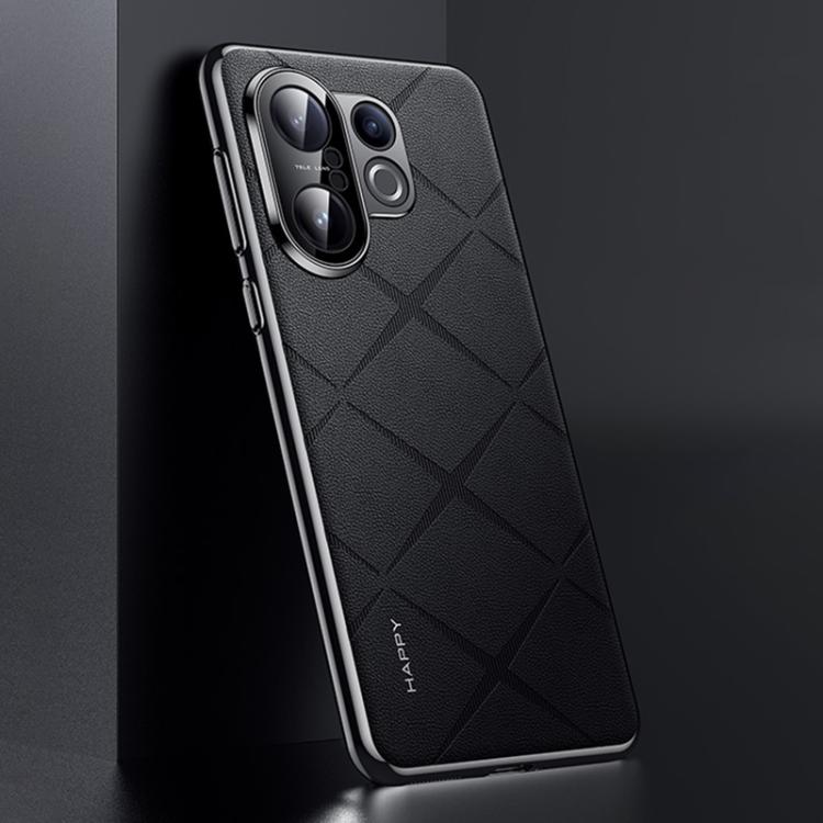 

For vivo S30 Pro mini Plain Leather PC Phone Case(Black)