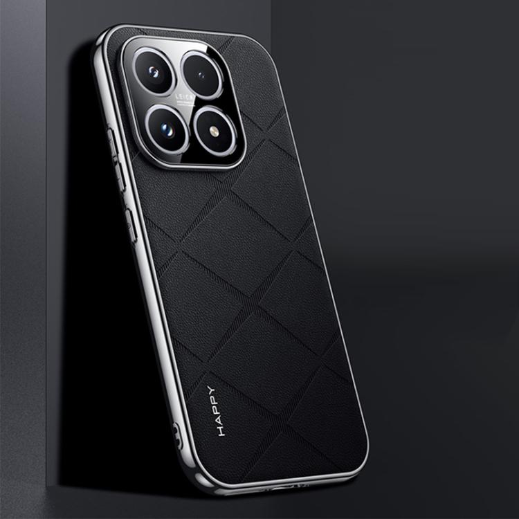 

For Xiaomi 17 Plain Leather PC Phone Case(Black)