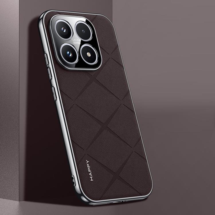 

For Xiaomi 17 Plain Leather PC Phone Case(Brown)