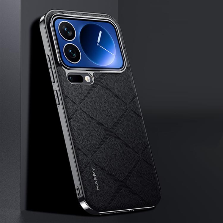 

For Xiaomi 17 Pro Plain Leather PC Phone Case(Black)