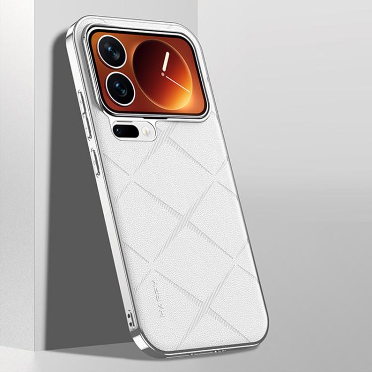 

For Xiaomi 17 Pro Plain Leather PC Phone Case(White)