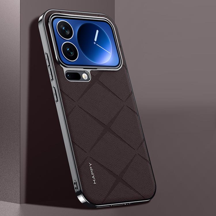 

For Xiaomi 17 Pro Plain Leather PC Phone Case(Brown)