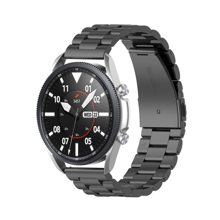 

For Galaxy Watch 3 45mm Three Stainless Steel Straps Disassemble The Meter & Ears, Size: 22mm(Black)