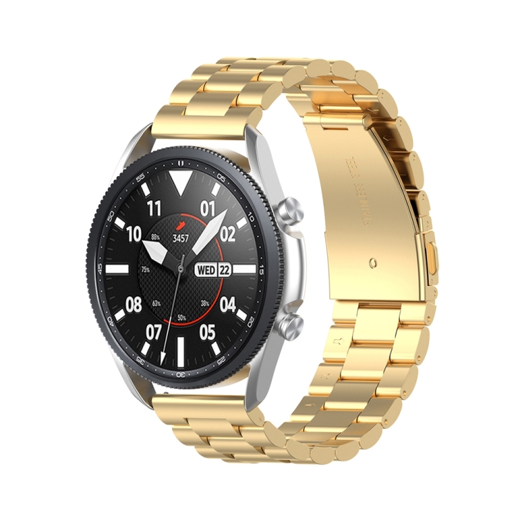 

For Galaxy Watch 3 45mm Three Stainless Steel Straps Disassemble The Meter & Ears, Size: 22mm(Golden)
