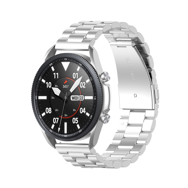

For Galaxy Watch 3 45mm Three Stainless Steel Straps Disassemble The Meter & Ears, Size: 22mm(Silver)