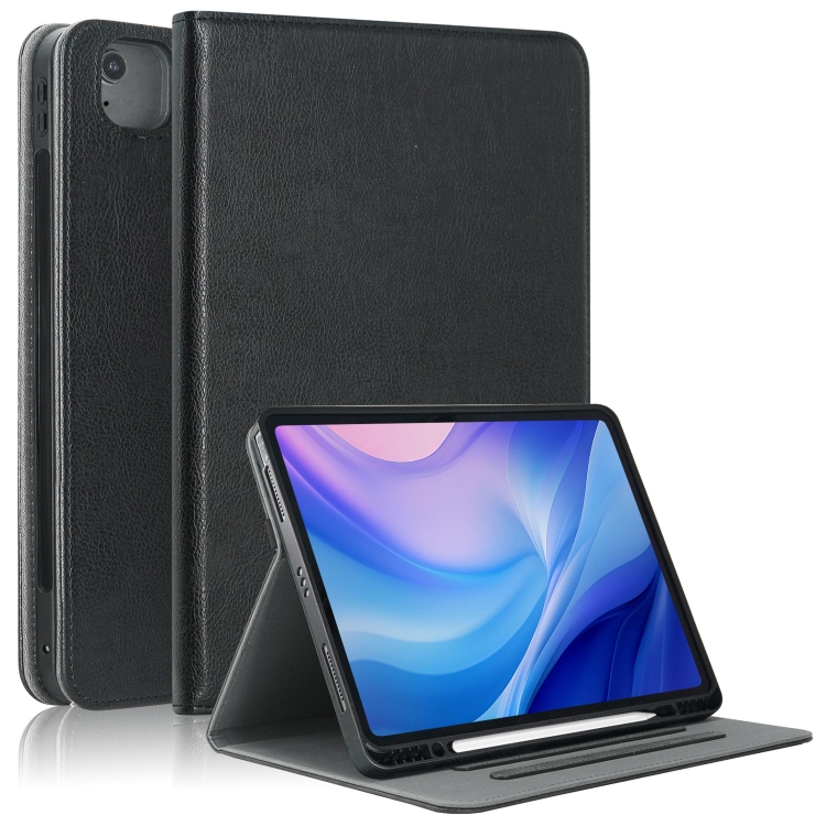 

For iPad Air 13 2024 Front Stand Smart TPU Leather Tablet Case(Black)